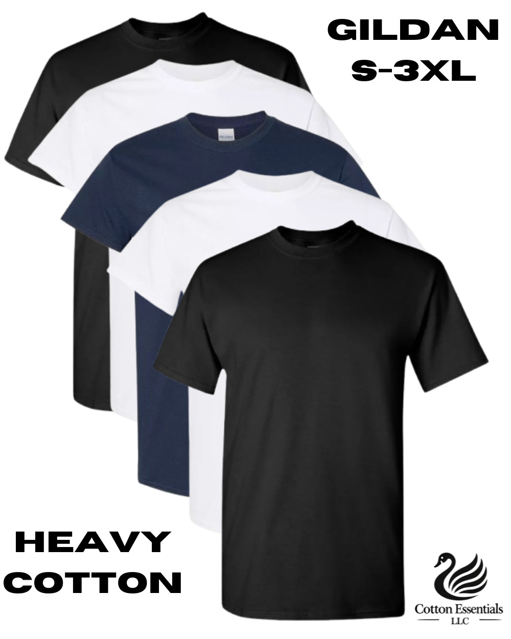 Gildan (5-pack) Bulk Solid Heavy Cotton Short Sleeve Blank Men T-Shirt S-3XL gallery