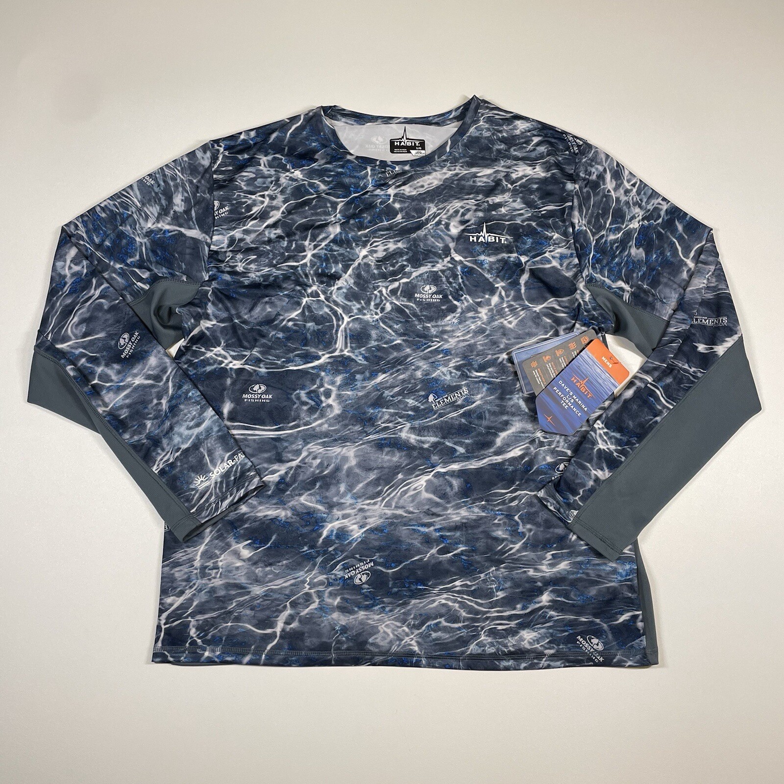 Habit Shirt Men Large Multicolor Stormy Weather Dave’s Marina Performance NEW