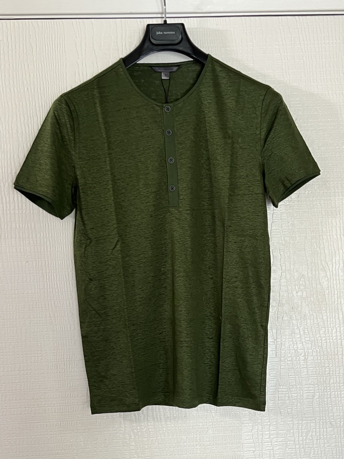John Varvatos Collection Luxury Henley - Mercerized Linen - Raw Edges - Vtg 2020 gallery