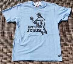 weight training lifting gym tee T-shirt tshirt body building REPS FOR JESUS G