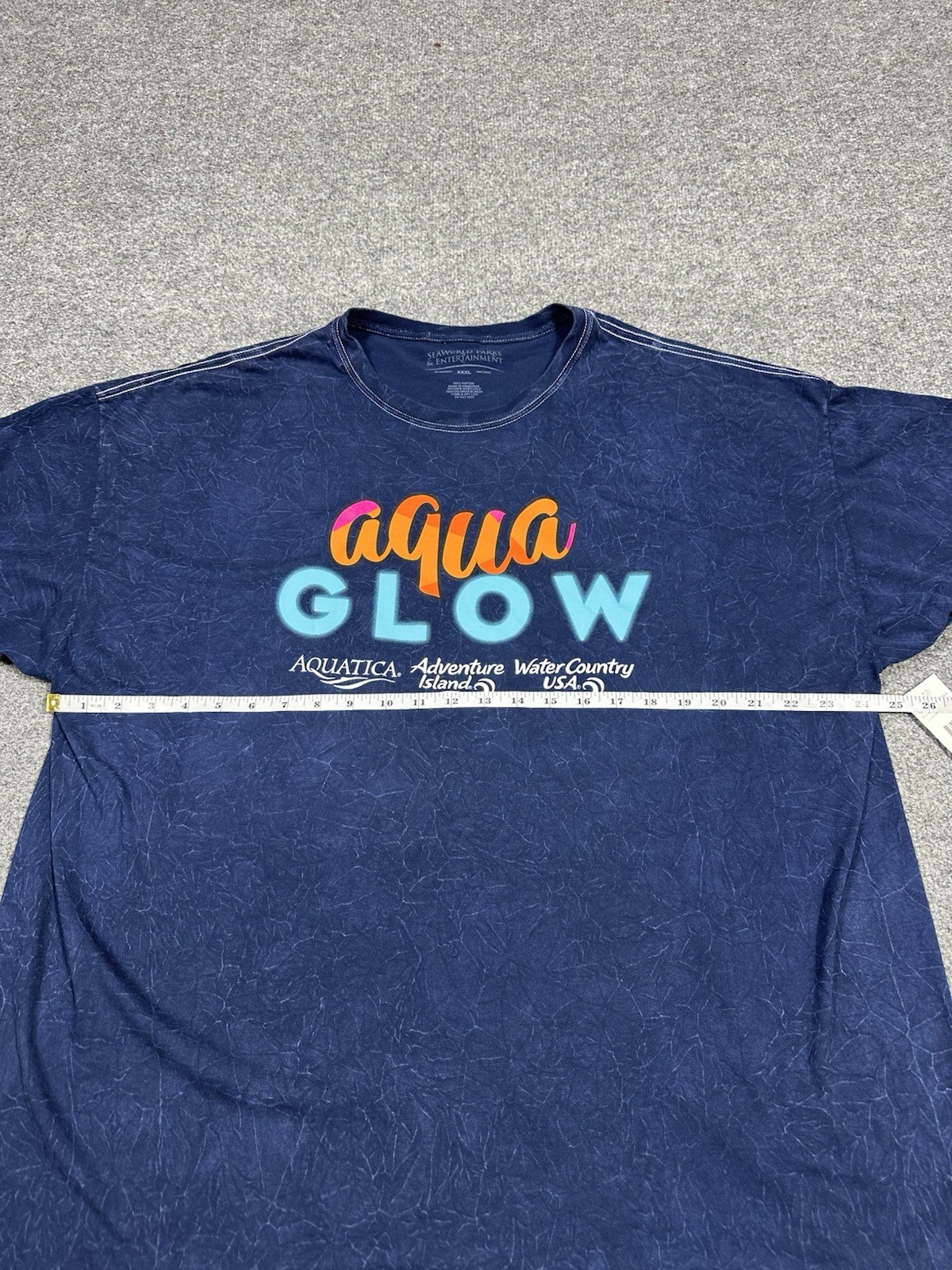 SeaWorld Aquatica Aqua Glow Shirt XXXL 3XL Blue Short Sleeve Cotton NEW gallery