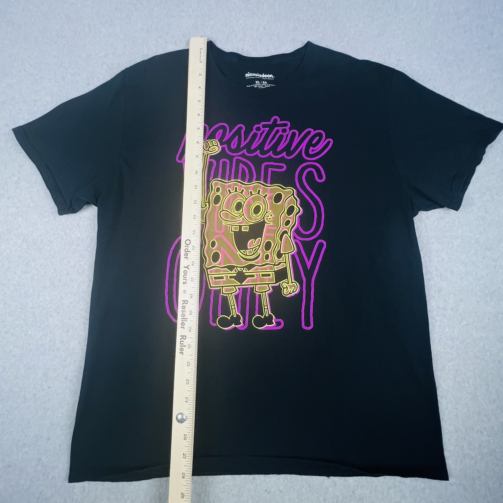 SpongeBob SquarePants Shirt Mens XL Black Neon Cartoon Nostalgia Graphic Tee gallery