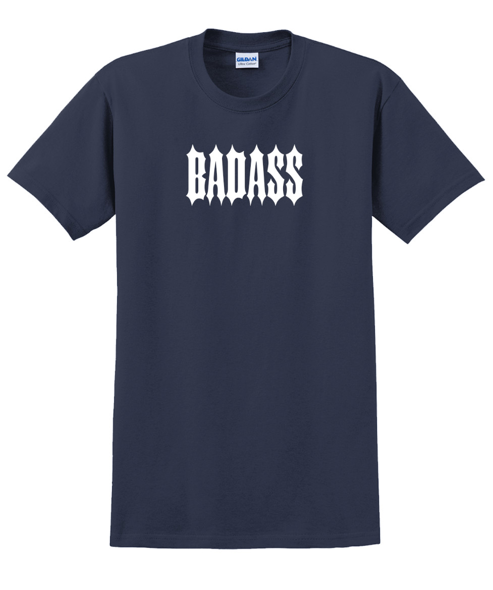 Badass T-Shirt Short Sleeve Graphic Tee Unisex apparel Text logo design gallery