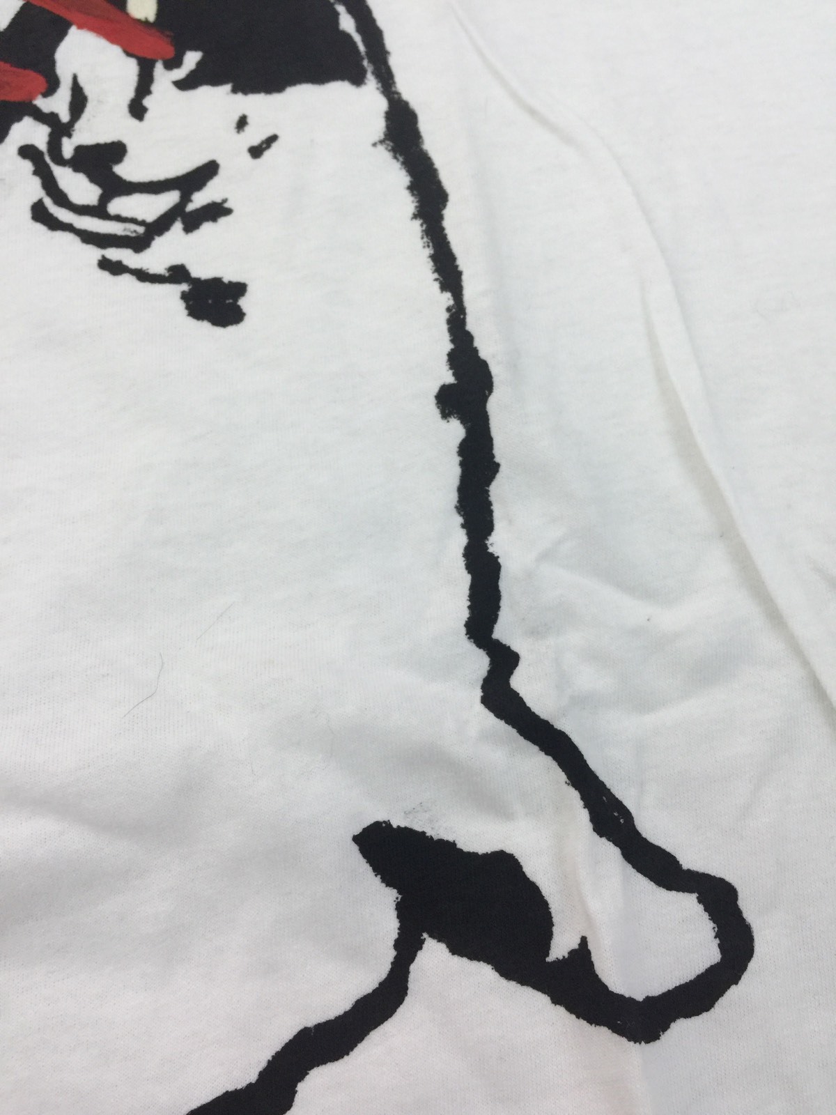 LASER CAT T-SHIRT - Hand Made Silk Screen Printed White Tee, Mens 2XL gallery