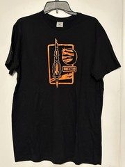 B & C Collection Men’s Extra Large Black T-Shirt With Neon Orange Graphics