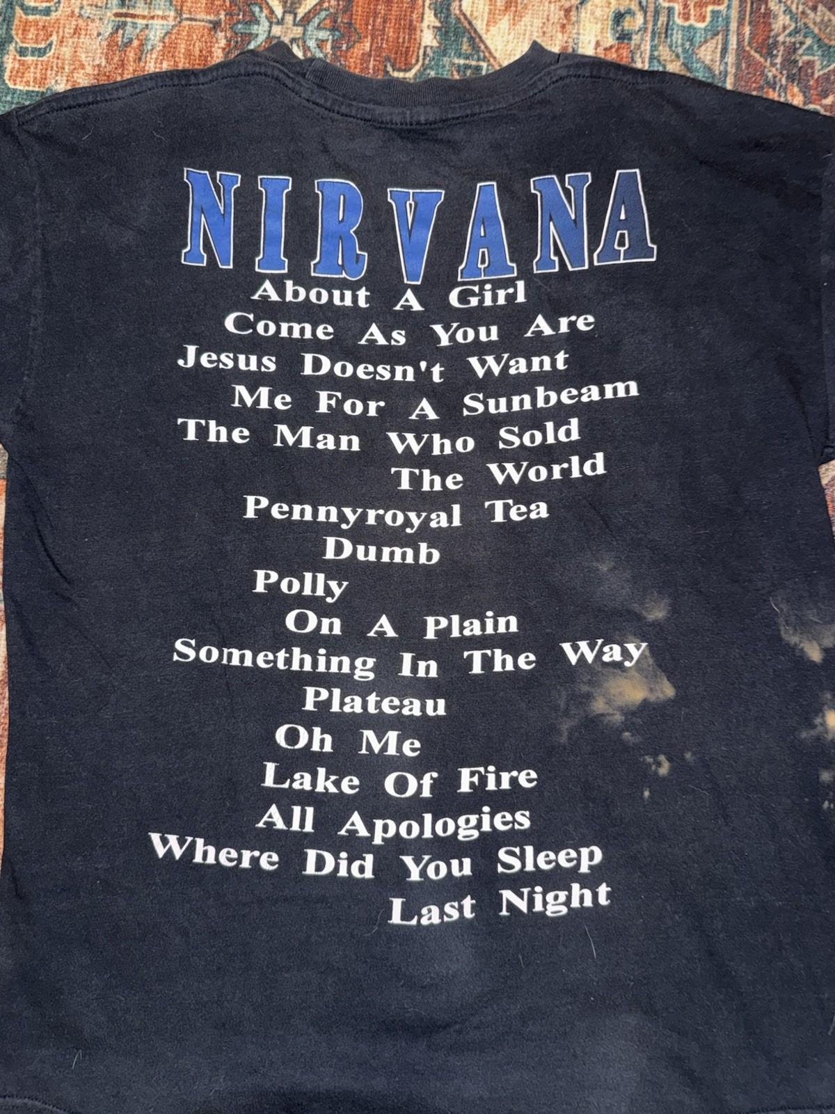 90s Euro Nirvana MTV Unplugged Live Set List T-Shirt Size L gallery