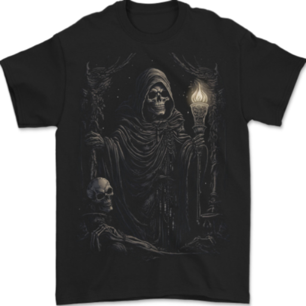 Gothic Grim Reaper Goth Heavy Metal Skull 5 Mens T-Shirt 100% Cotton gallery