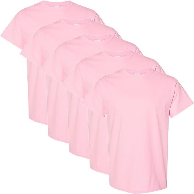 Gildan 5-pack Light Pink Solid Ultra Cotton Short Sleeve Blank Tee T-Shirt S-XL