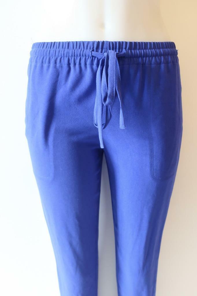 WOMEN T. BABTON BLUE TIE WAIST PANTS SZ XS* gallery