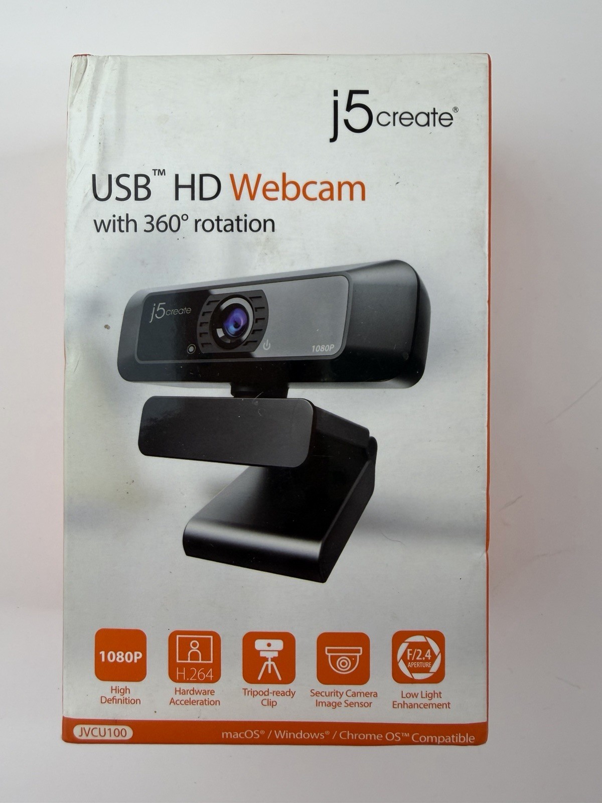 j5create USB HD Webcam with 360° Rotation Black Sealed New