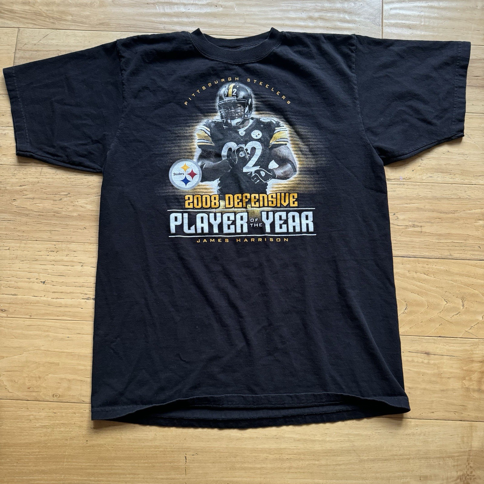 Reebok Pittsburgh Steelers James Harrison 2008 Defensive Player Rap Tee Sz M