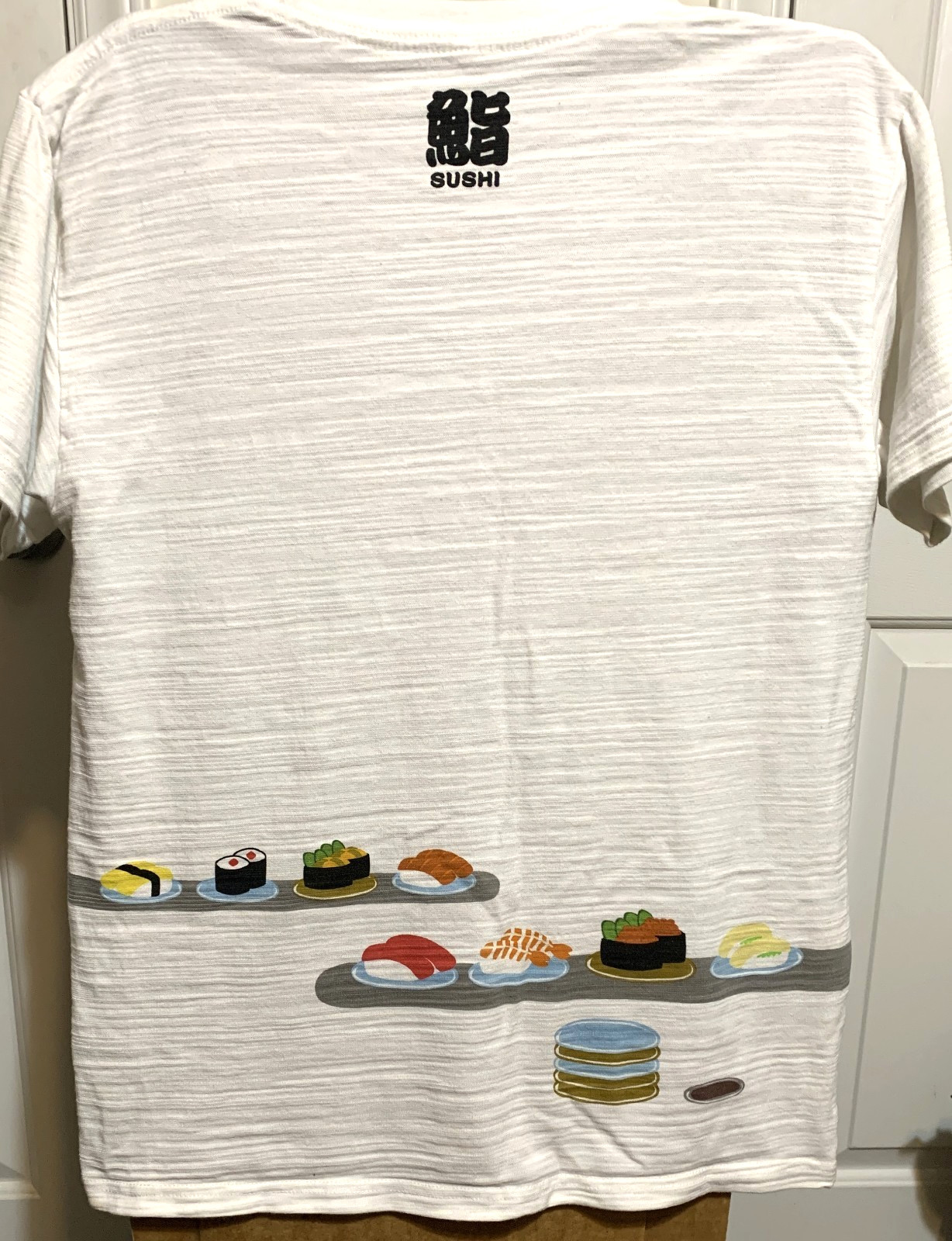 T-Shirt MED "No Sushi, No Life" Textured Fabric T-Shirt gallery