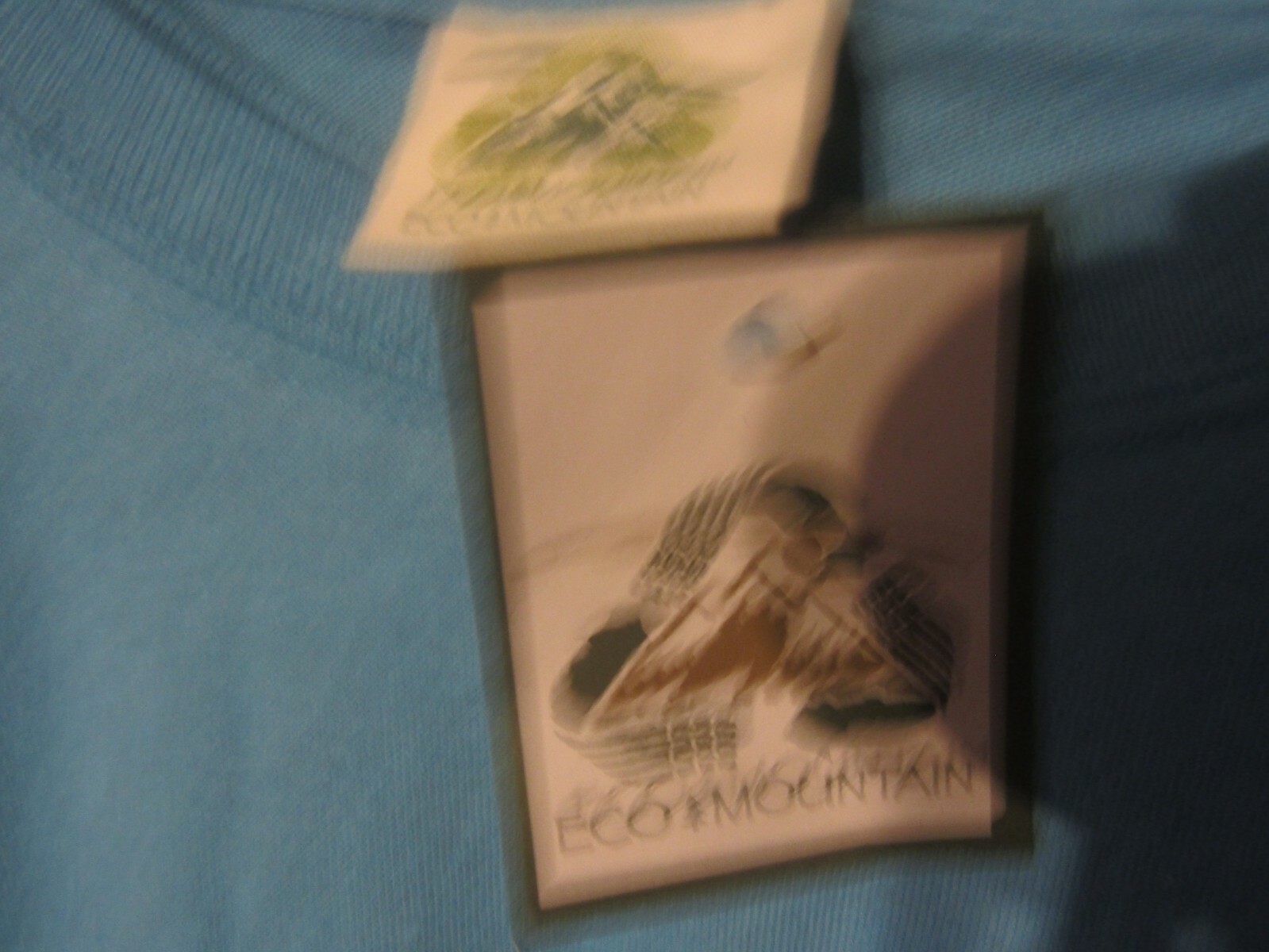 New Men's Eco Mountain Blue Plain T-Shirt Environmentally Friendly Fabric USA gallery