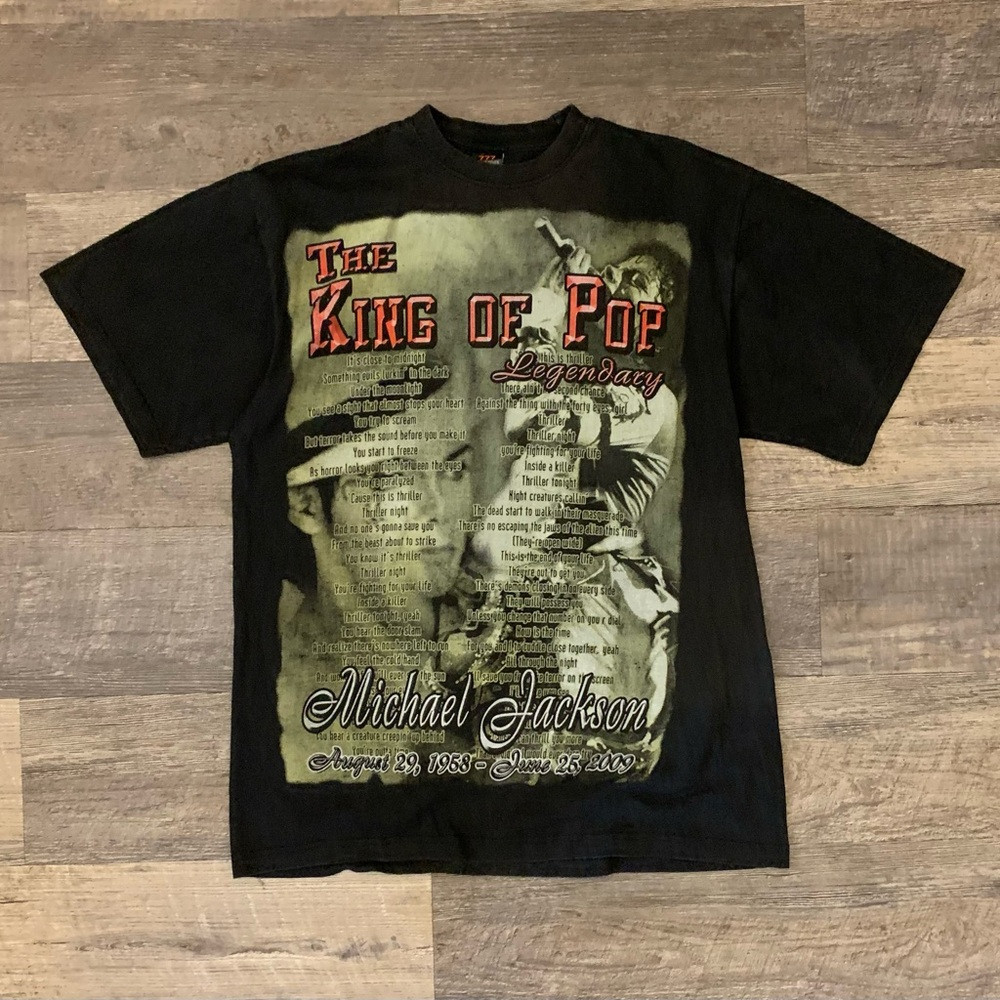 Y2k 2000s 2009 Michael Jackson King Of Pop Faded Music Memorial Shirt Men’s