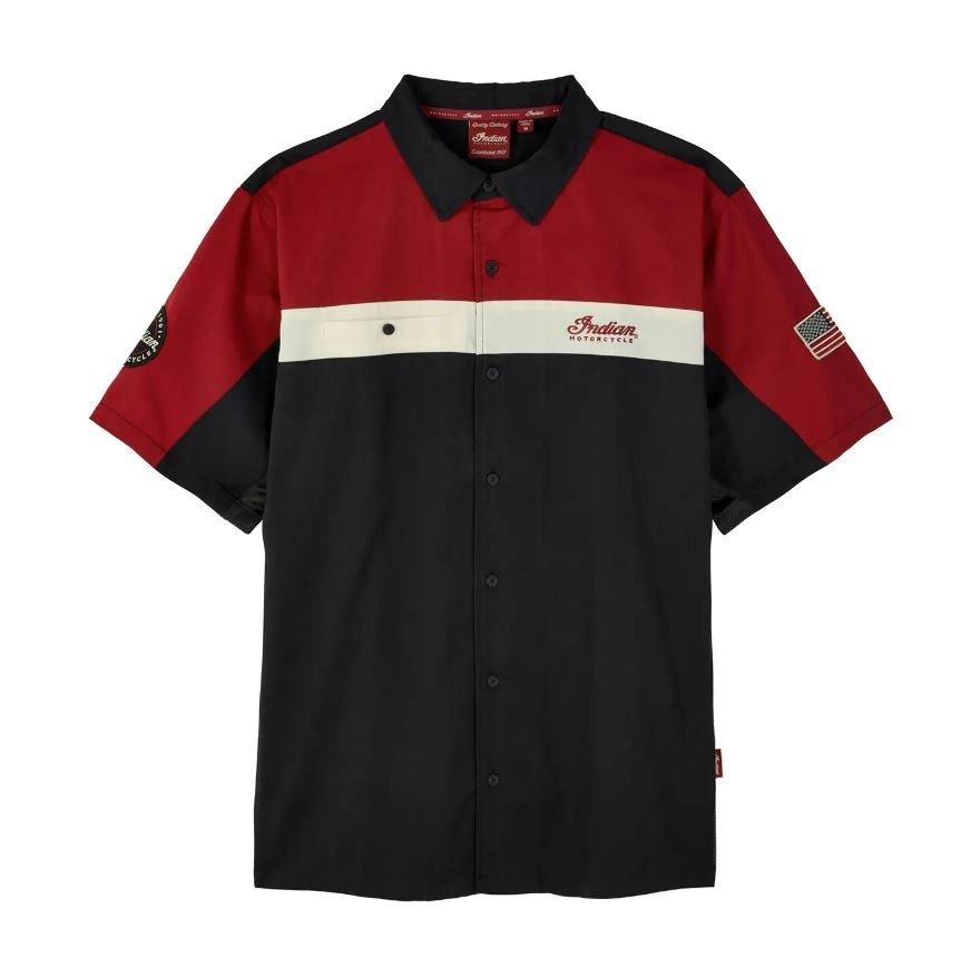 Indian Motorcycle Men's Headdress Colorblock Shop Shirt Red 2865623 gallery
