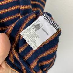 Beautiful Giant Men’s M Medium Striped Tank Top Navy Blue Orange Pocket