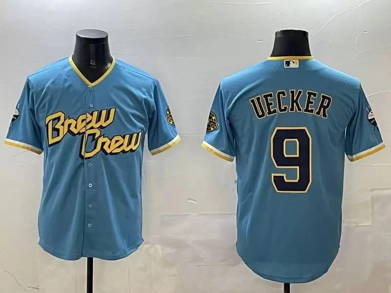 MEN Bob Uecker All Size Baseball Jersey S to 5XL Blue Color AB66 gallery