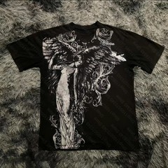 Retro Classic Gothic Style T-shirt Print Oversized Shirt High Street Shirts