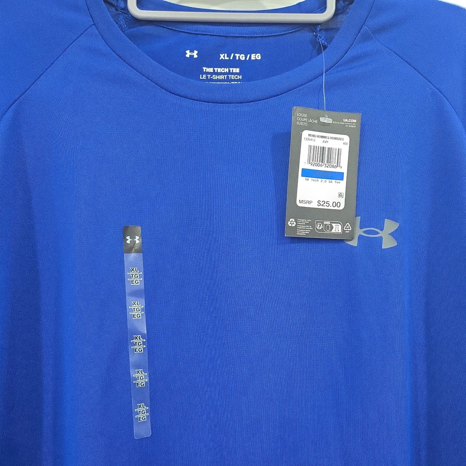 New With Tags Under Armour Men's Shirt Blue XL Short Sleeve UA Tech 2.0 gallery