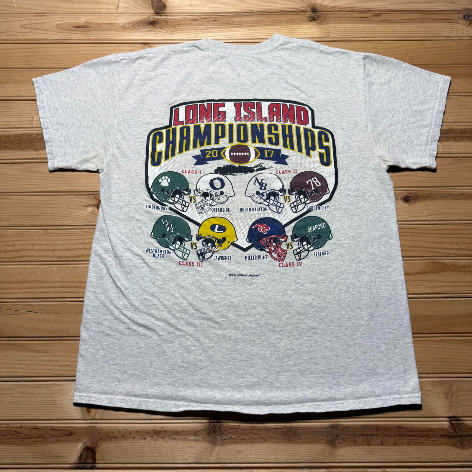 Long Island High School Football Championships Sports Graphic T-Shirt Size Large gallery