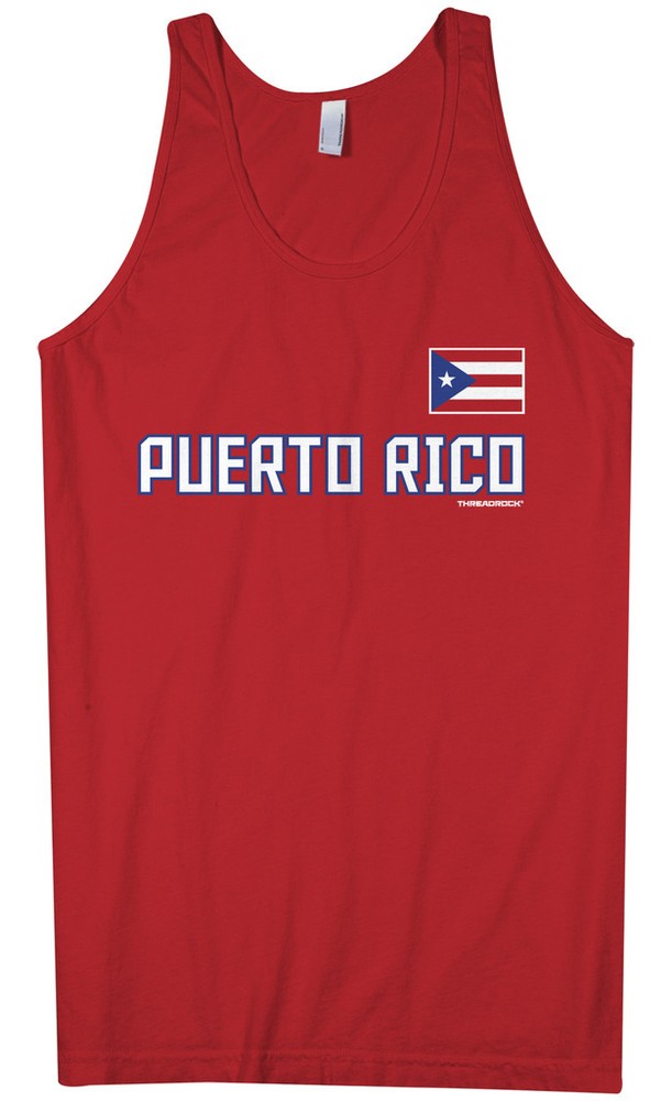 Threadrock Men’s Puerto Rico National Team Tank Top Flag Pride