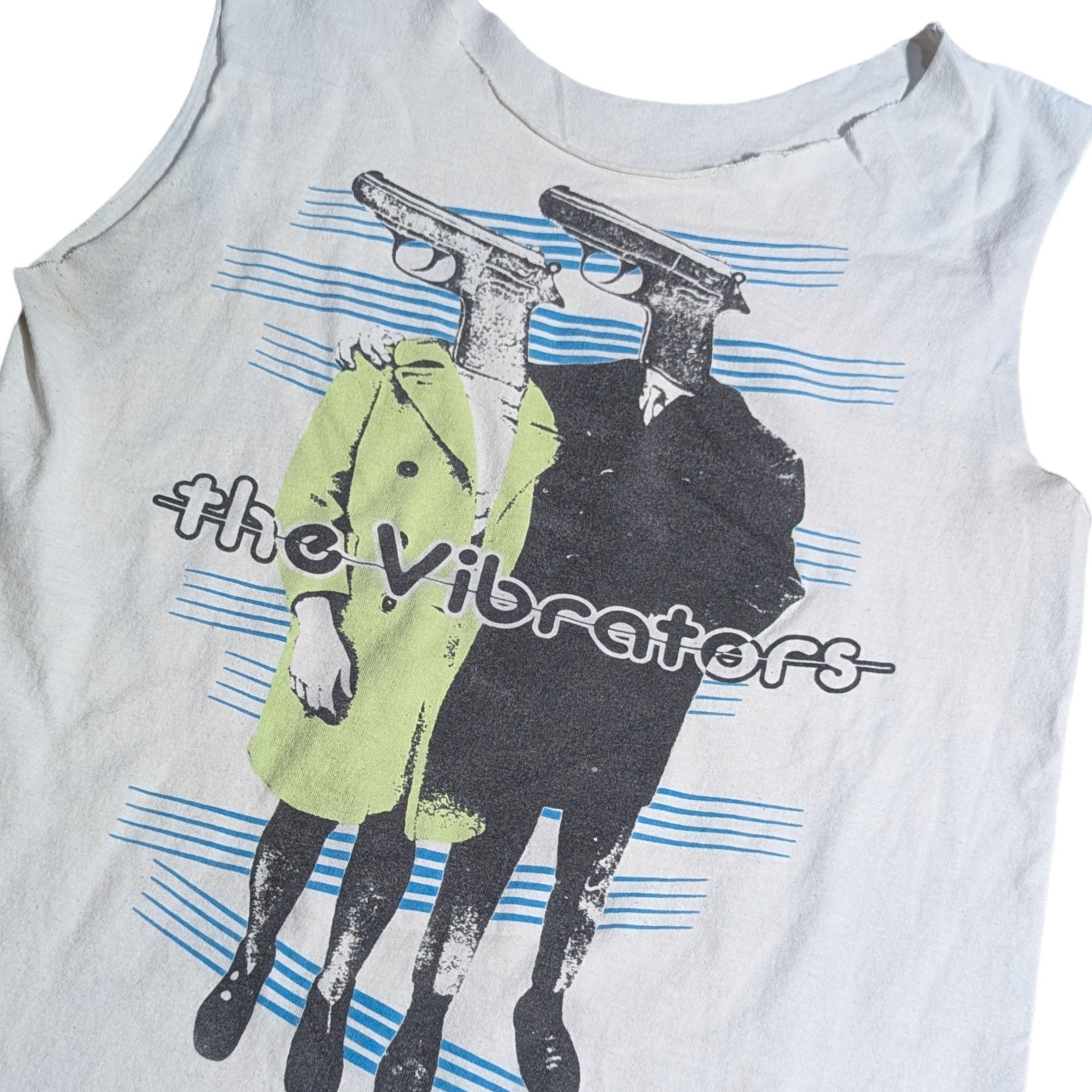 🔥 VTG/Y2K The Vibrators Punk Band | Automatic Lover | Pistol Cropped/Cutoff Tee