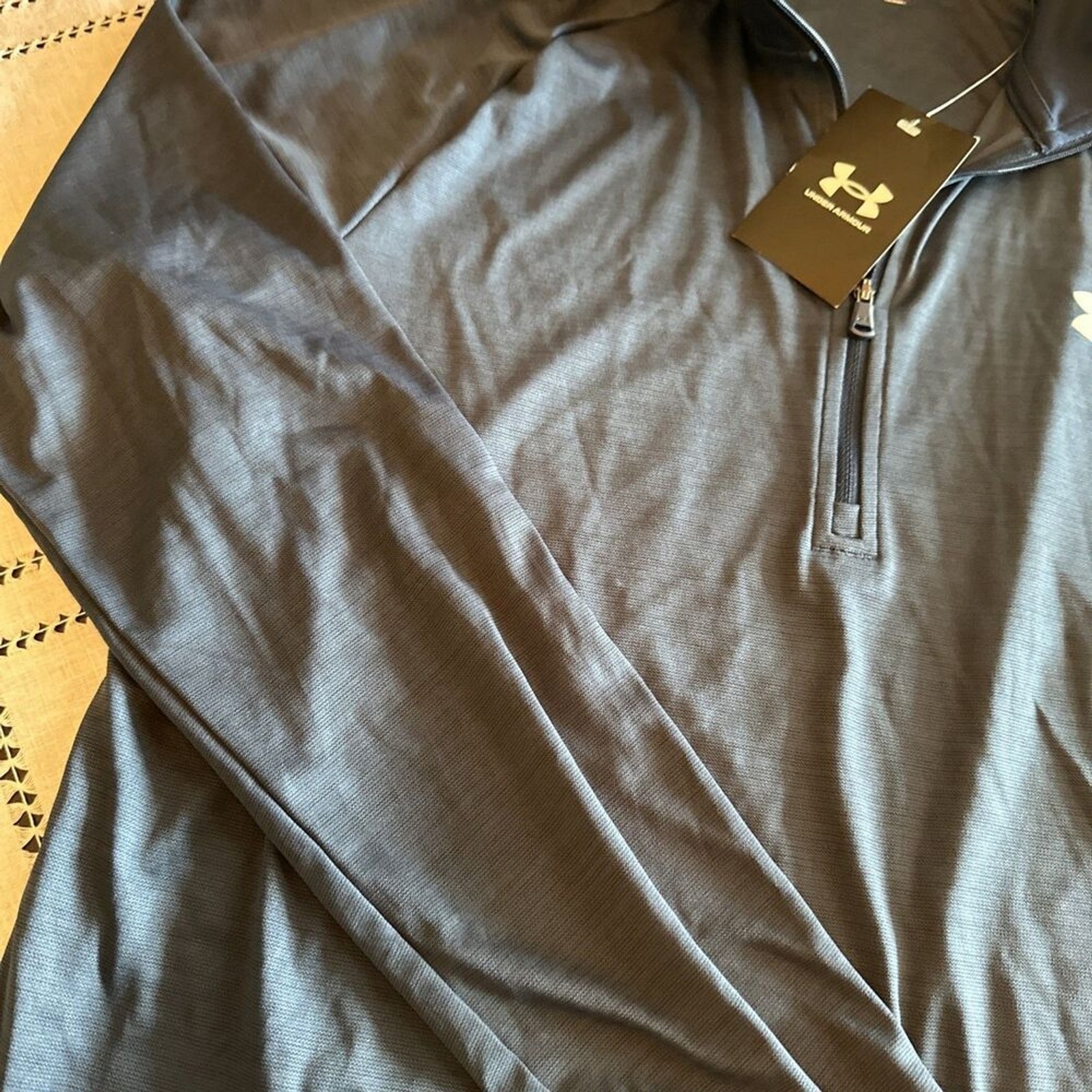 Under Armour Heatgear 1/4 Zip Sweater Men's Large Long Sleeve Stretch Loose Fit gallery