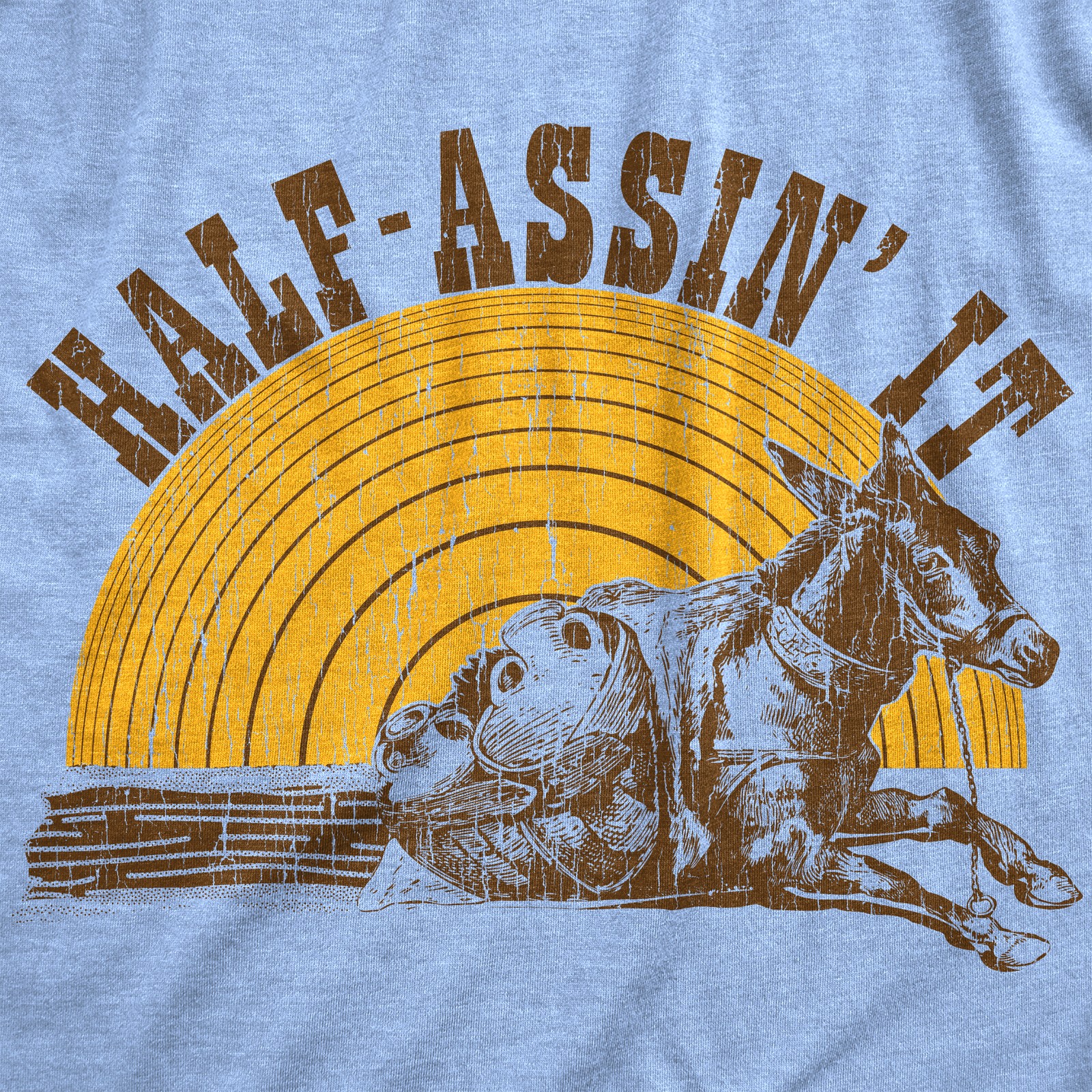 Mens Half Assin It T Shirt Funny Donkey Low Effort Joke Tee For Guys gallery