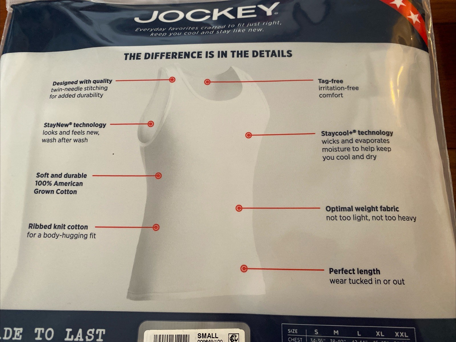 4 Pack Jockey Men's 100% Cotton Tanks Made in America Size Small New gallery
