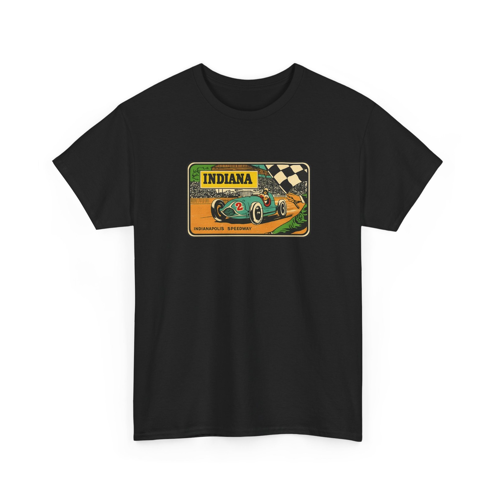 Indiana Racecar Graphic Tee Retro Indianapolis Racing Travel Decal T-Shirt