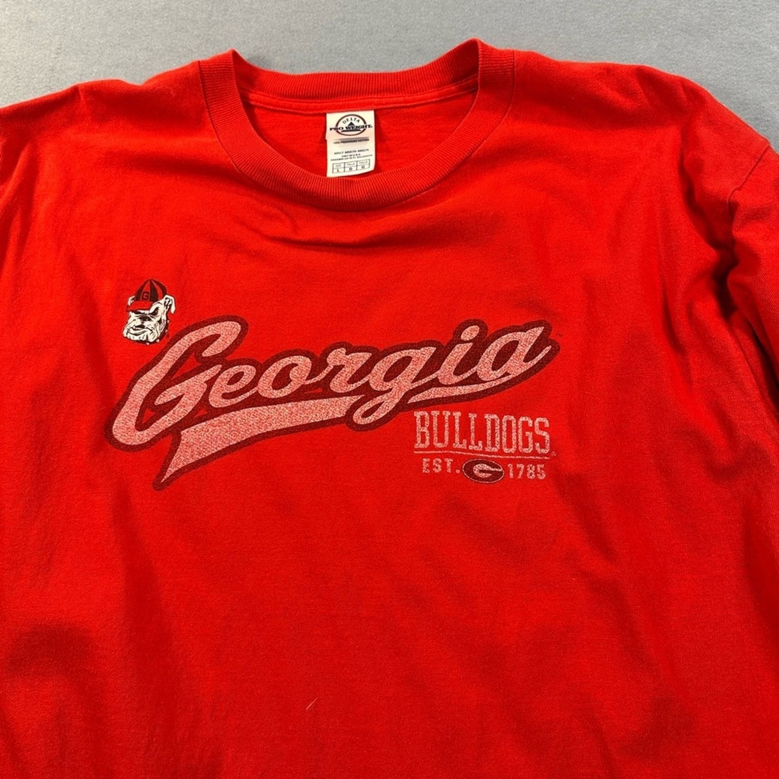 Delta Pro-Weight Georgia Bulldogs Red Long Sleeve Shirt Size Large gallery