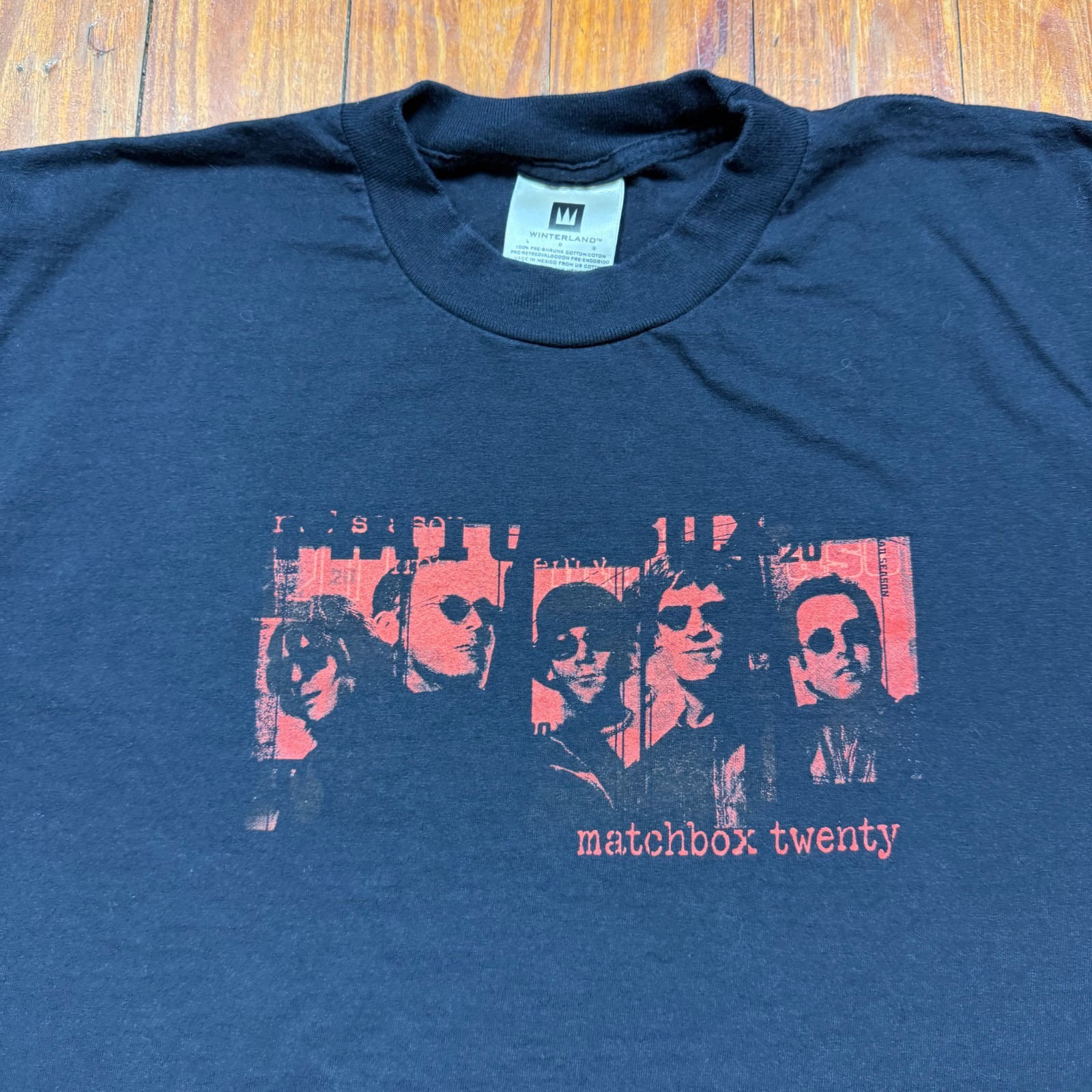 Vintage Matchbox Twenty Shirt Mens Large Black Winterland Mad Season Tour 2001 gallery