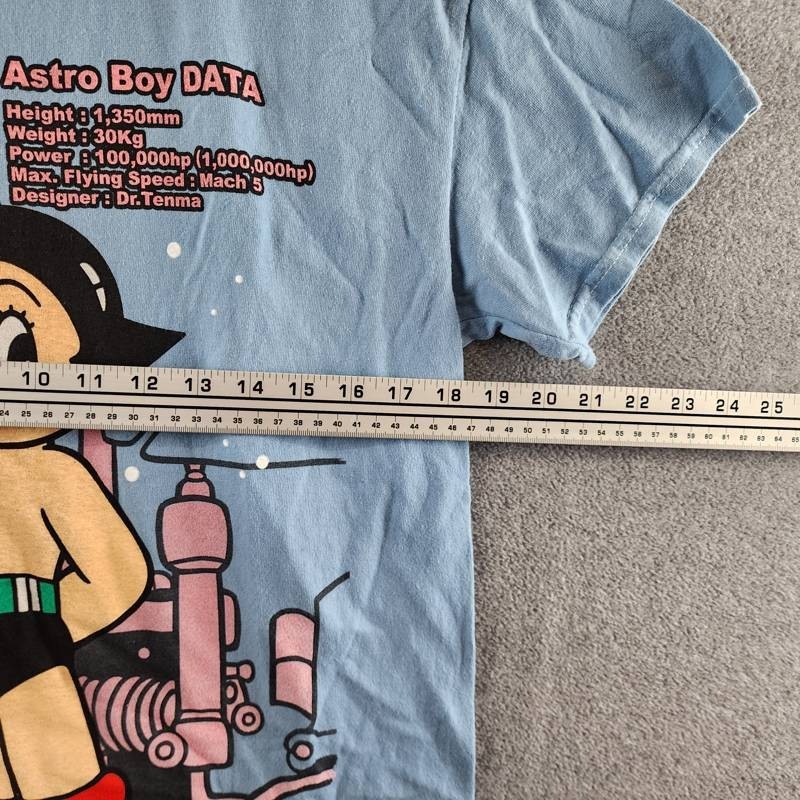 Astro Boy Kanji Graphic Print Tee Men's S Light Blue Multi Crewneck Short Sleeve gallery