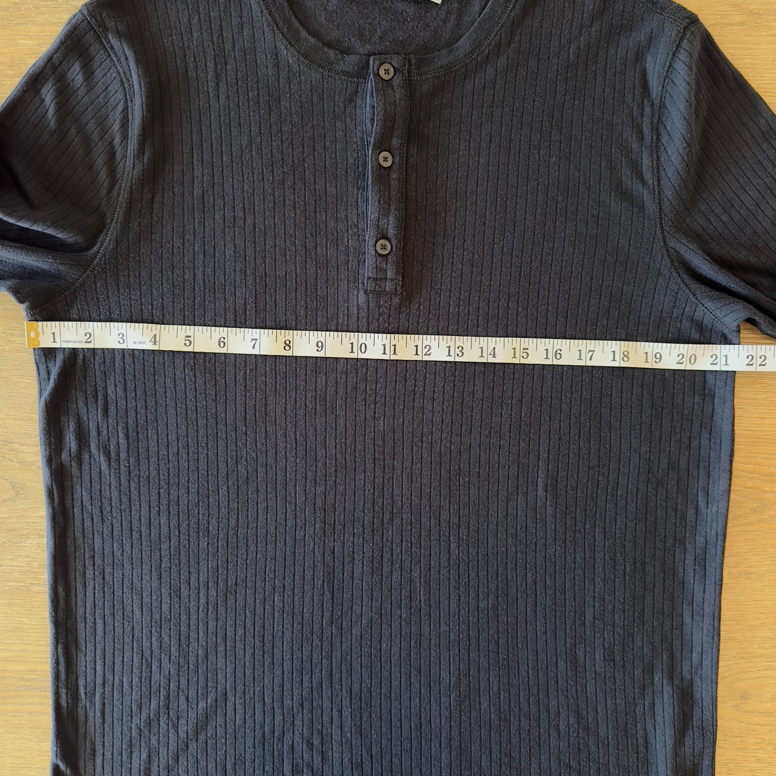 VINCE Men's Long-Sleeve Ribbed Knit Henley Top-Black-Crewneck Casual Basic-Sz XL gallery