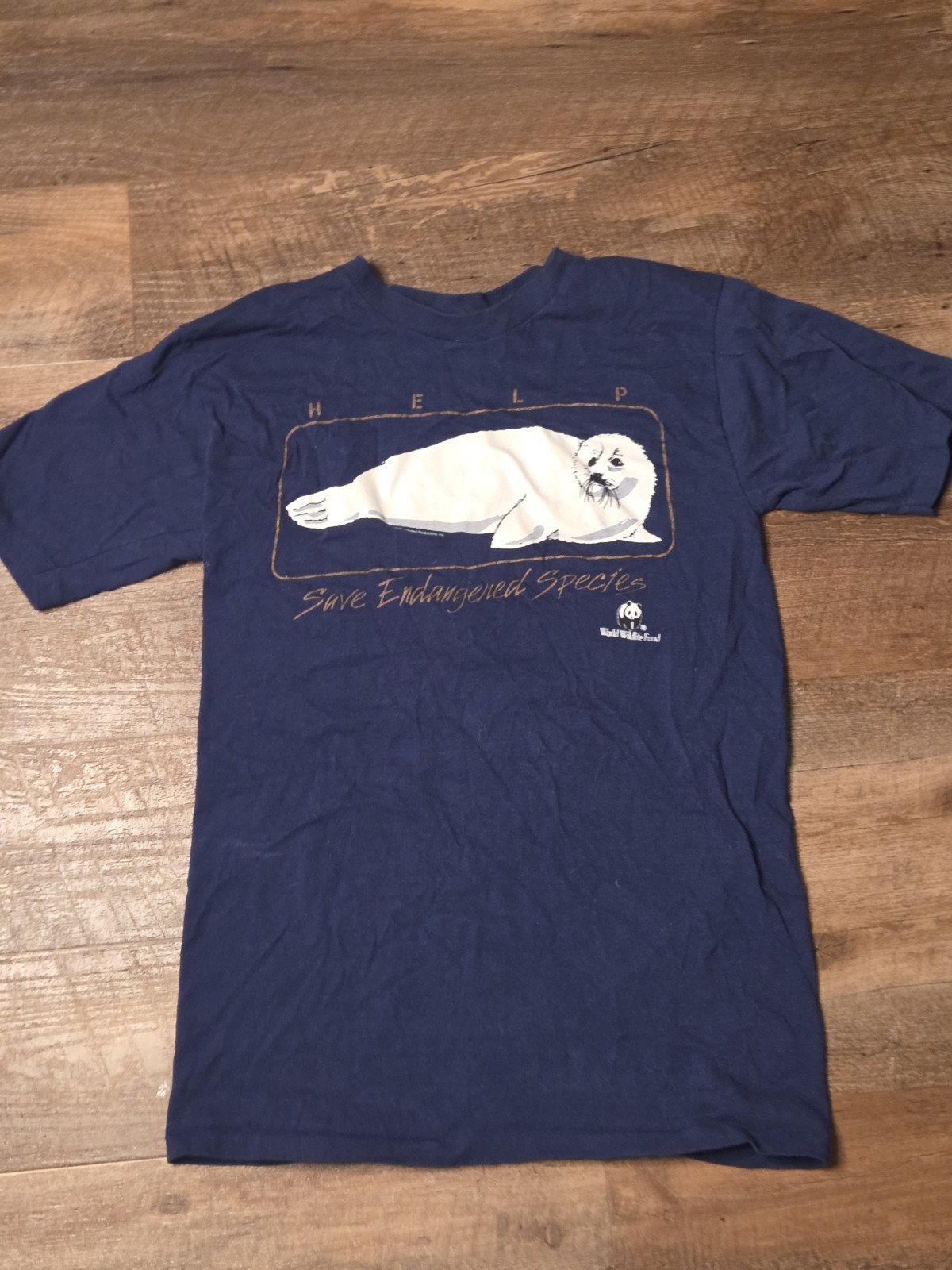 Vintage World Wildlife Fund Seal T Shirt Endangered Species Size M USA Artex
