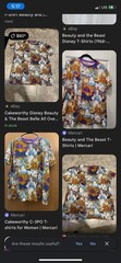 Cakeworthy Boxlunch NWT Size Large Disney Beauty And The Beast Collage Shirt