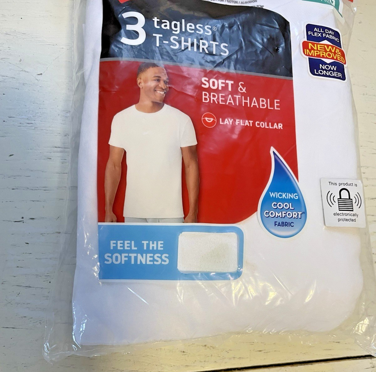Hanes XL T-Shirts White Sealed Men 3 Tagless Soft Breathable gallery