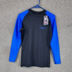 Long Sleeve Rash Guard Adult Medium Black/Royal Blue Compression Shirt