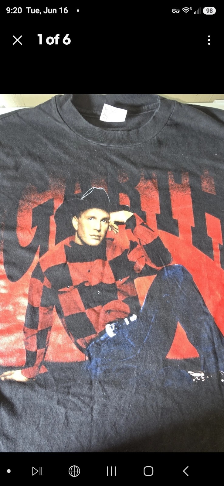 VTG 90s Garth Brooks 1993 Double Side Tour SINGLE STITCH T Shirt L Made in USA