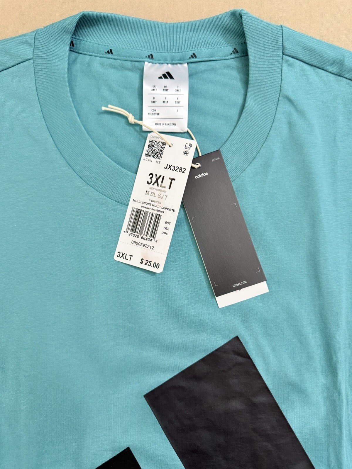NEW..MEN TALL-3XL ADIDAS BIG LOGO SJ TEE (POWDER TEAL) LOOSE FIT gallery
