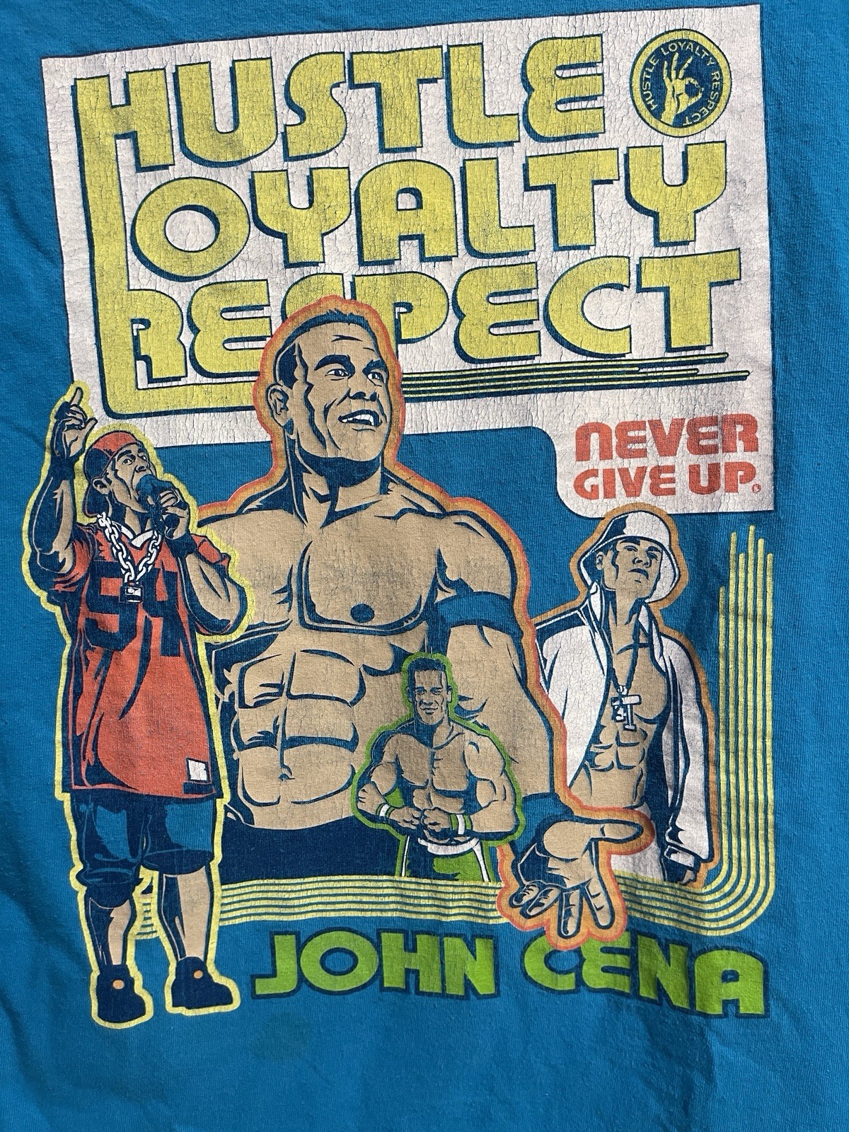 JON CENA WWE Official Hustle Loyalty Respect w/h U C ME T-shirt Size Medium gallery