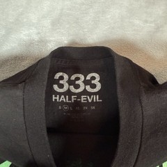 Half Evil 333 Carnival Graphic Crewneck T Shirt Mens Medium Slim Fit Black