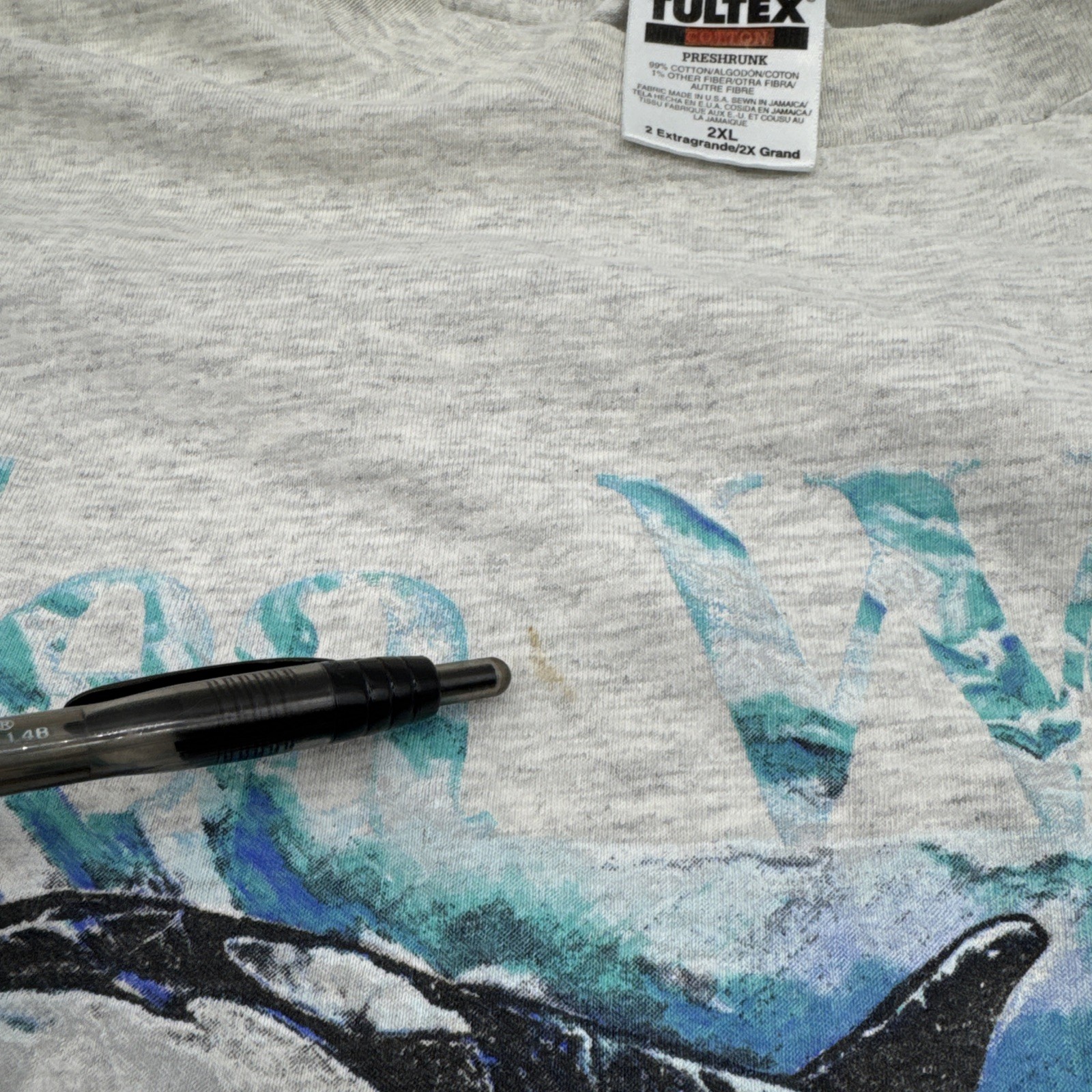 Rare Vintage 90s Sea World Animal Tee Tultex XXL Gray Shirt Promo Art Nature gallery