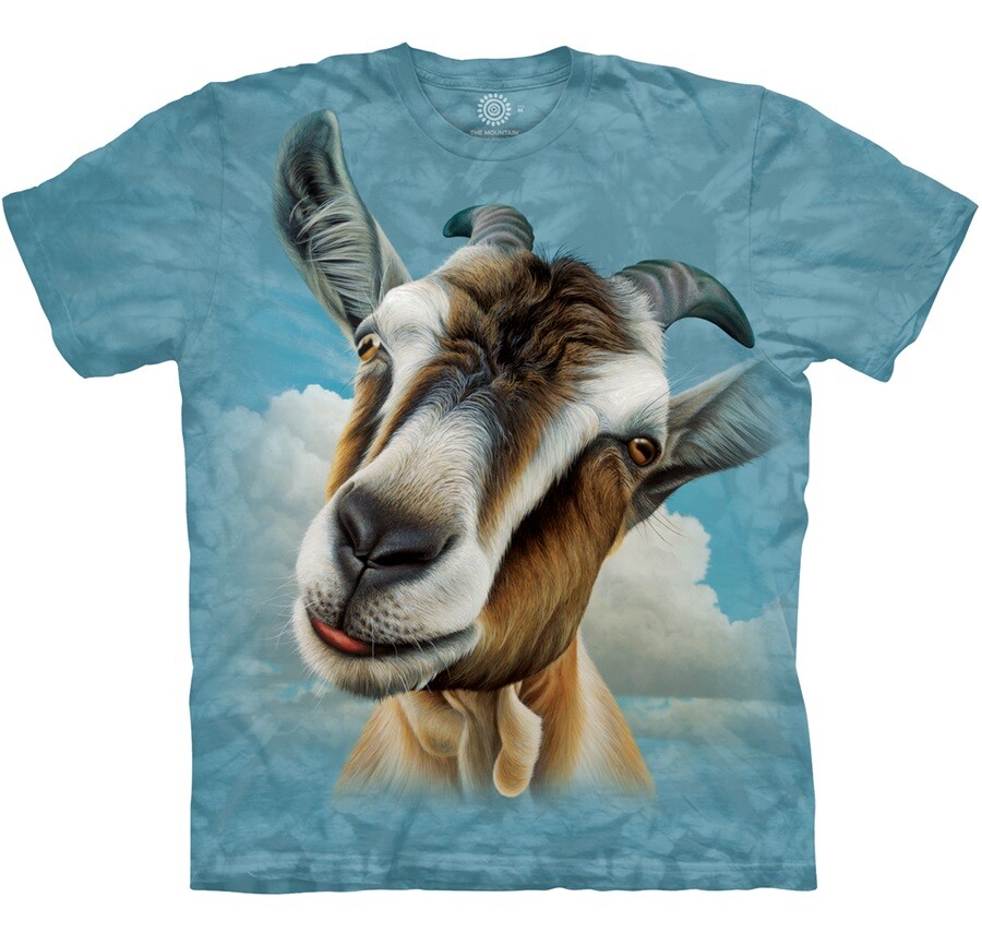 The Mountain Goat Head Horns Goats Intelligent Social Animal Blue T-Shirt S-5X gallery