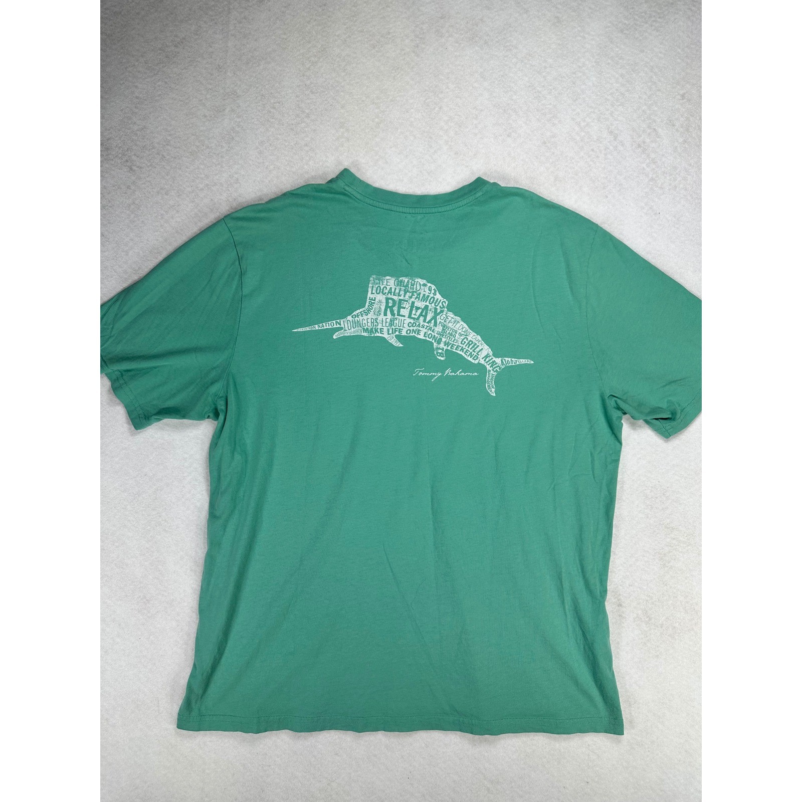 Tommy Bahama Relax Mens L Green Marlin Graphic T-Shirt UPF50 Cotton Short Sleeve gallery