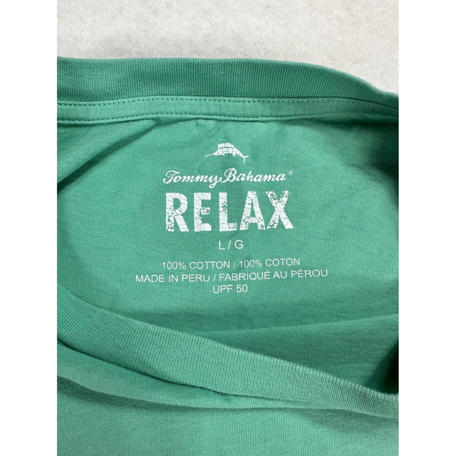 Tommy Bahama Relax Mens L Green Marlin Graphic T-Shirt UPF50 Cotton Short Sleeve gallery