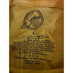 Selena Official Merchandise Yellow Graphic Print Logo Cotton Jersey T-Shirt L