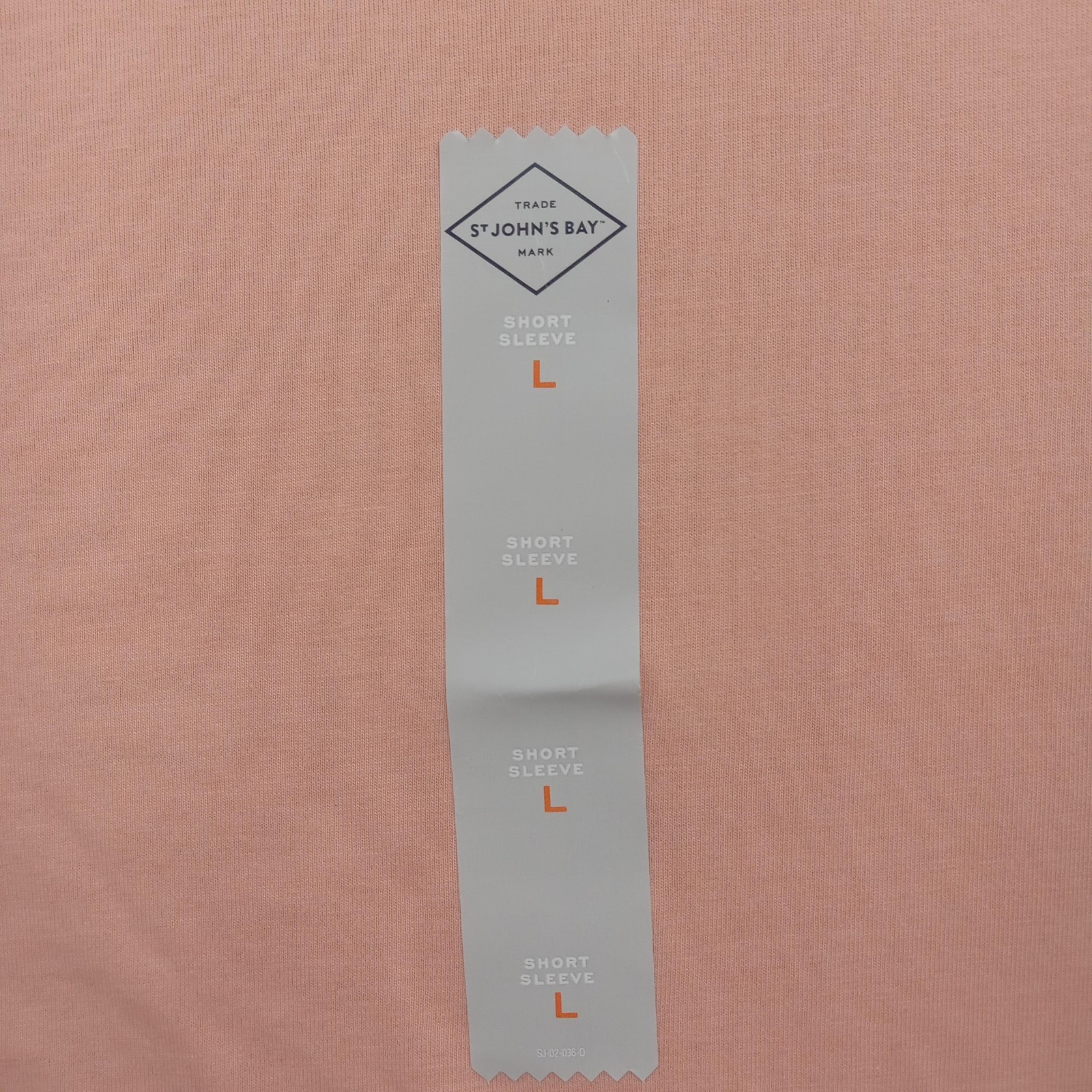 St Johns Bay Shirt Mens Large Peach Short Sleeve Crewneck Soft Cotton Blend gallery