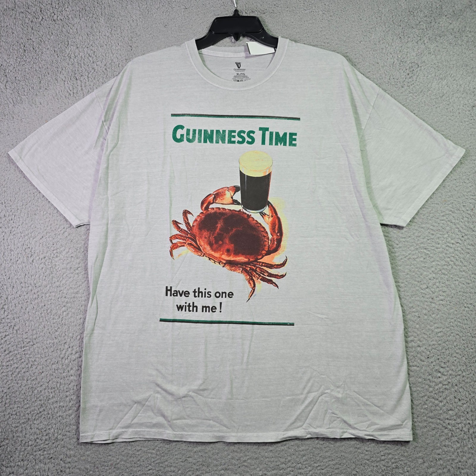 GUINNESS IRISH BEER SHIRT MENS XL Gray IRELAND Distressed Crab Brew CASUAL NWT gallery