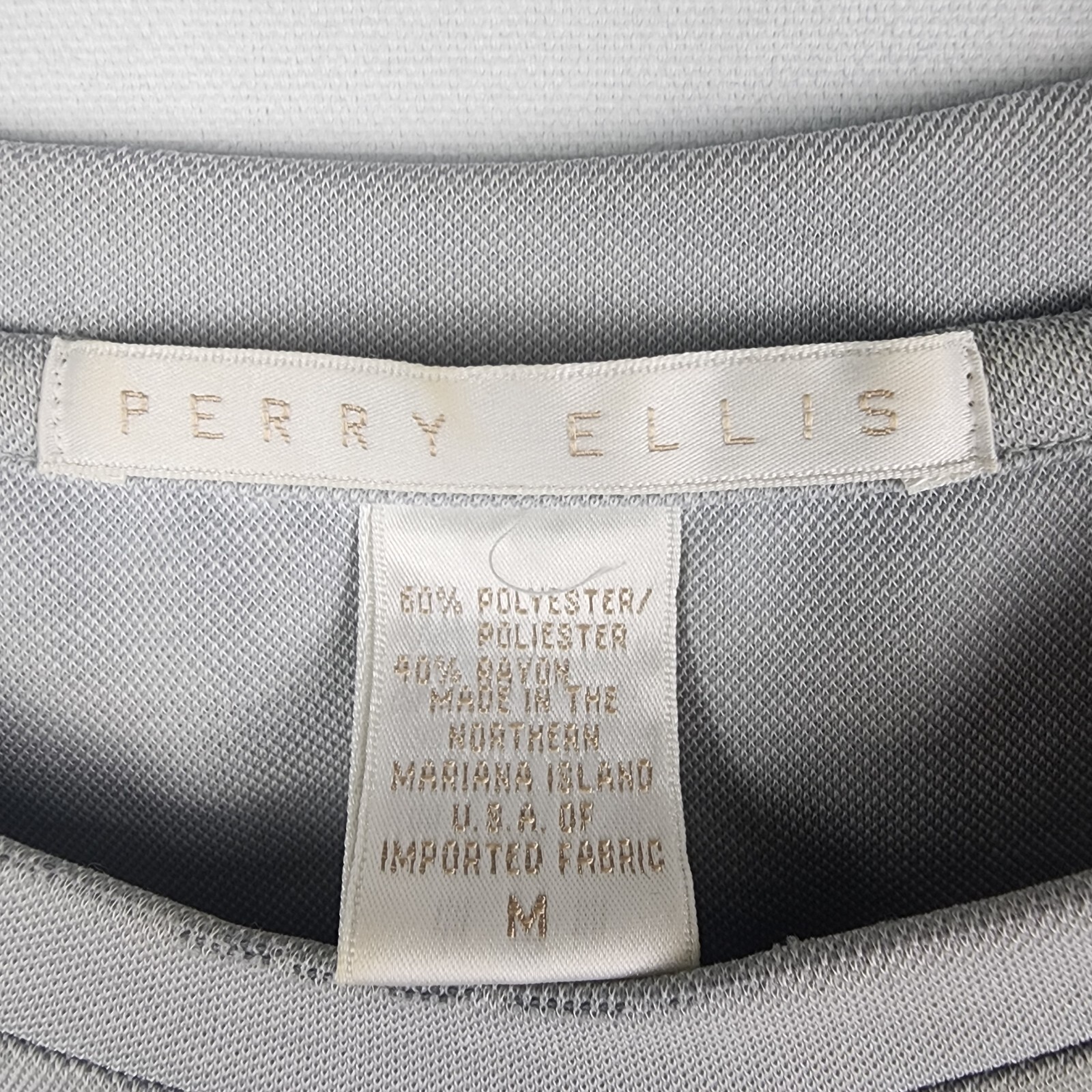 Perry Ellis Thick Short Sleeved Gray Top Size Medium gallery